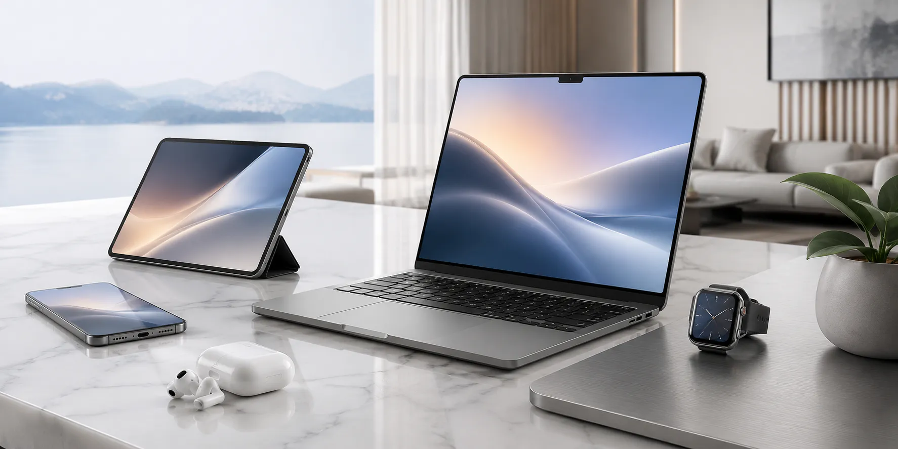 The Apple ecosystem — MacBook, iPhone, iPad, Watch and AirPods in harmony